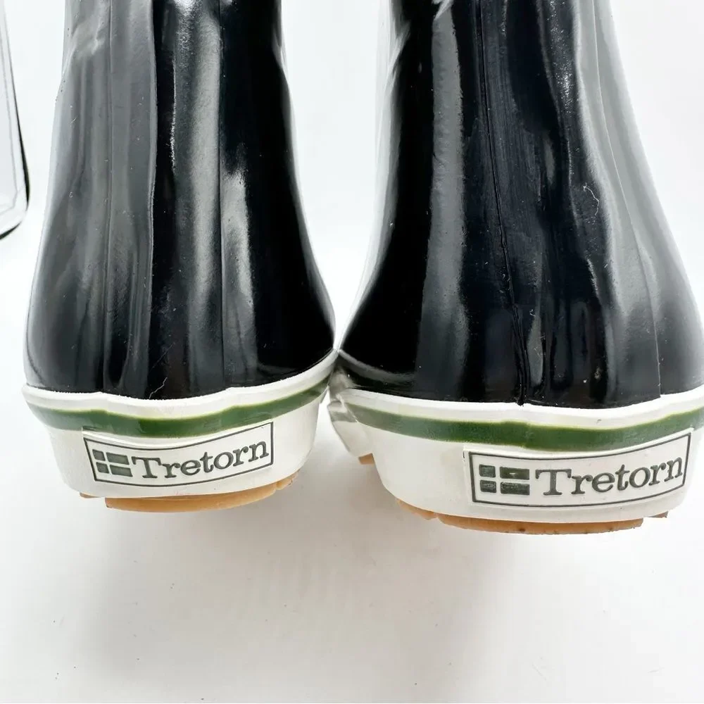 Tretorn Fleece Lined Black Skerry Rain Boots Size Women’s 4  Mid Calf Waterproof